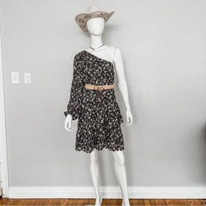 DOLAN Floral One Sleeved Dress Anthropologie